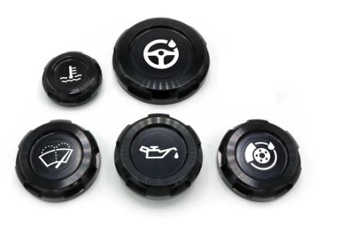 BILLETWORKZ ZERO SERIES ENGINE BAY CAPS - FLUID ENGRAVING - SUBARU STI 2015-2021