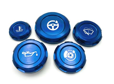 BILLETWORKZ ZERO SERIES ENGINE BAY CAPS - FLUID ENGRAVING - SUBARU STI 2015-2021