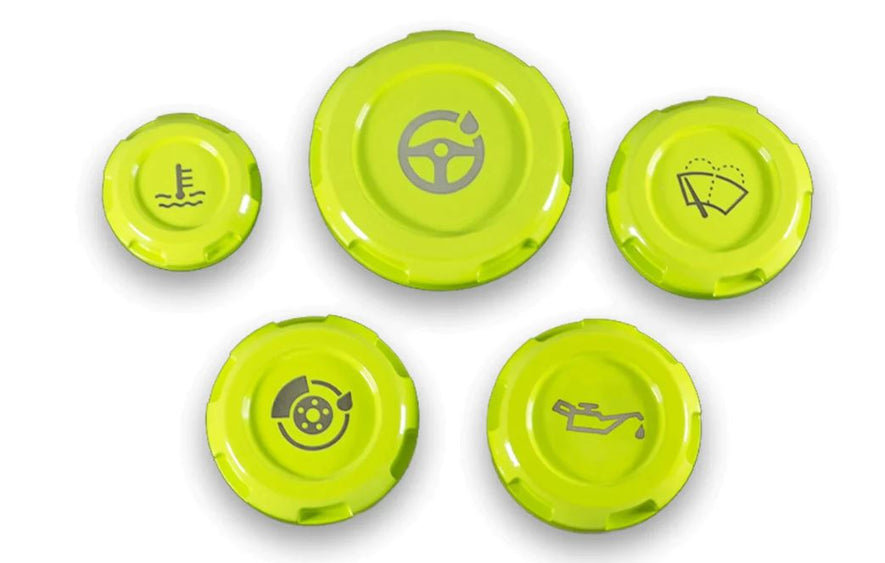 BILLETWORKZ ZERO SERIES ENGINE BAY CAPS - FLUID ENGRAVING - SUBARU STI 2015-2021