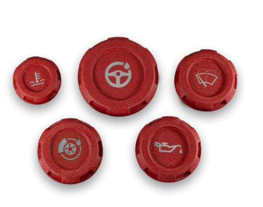 BILLETWORKZ ZERO SERIES ENGINE BAY CAPS - FLUID ENGRAVING - SUBARU STI 2015-2021