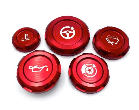 BILLETWORKZ ZERO SERIES ENGINE BAY CAPS - FLUID ENGRAVING - SUBARU STI 2015-2021