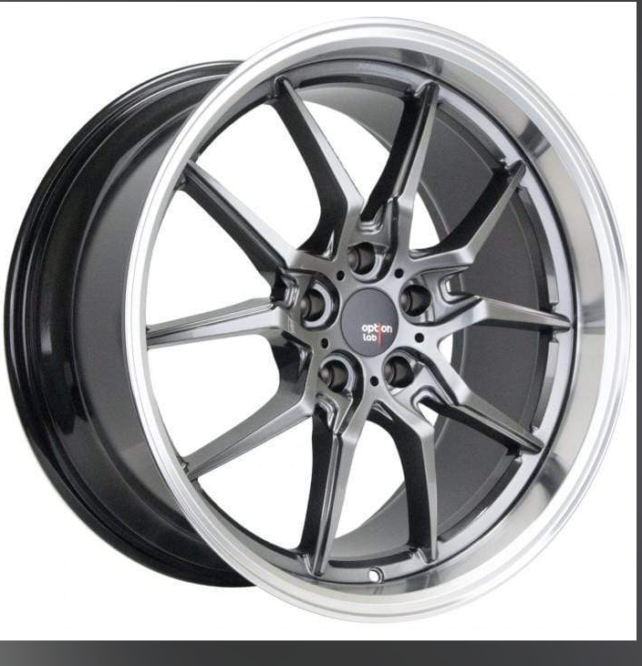 Option Lab S718 Wheel 19x9.5 35mm 5x114.3 73.1 Nightfall Grey w/Machined Lip
