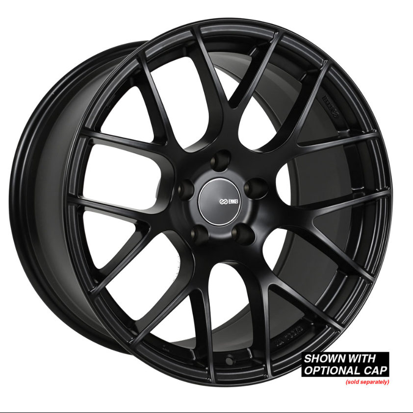Enkei Raijin 19x8.5 50mm Offset 5x114.3 Bolt Pattern 72.6 Hub Bore Black Wheel