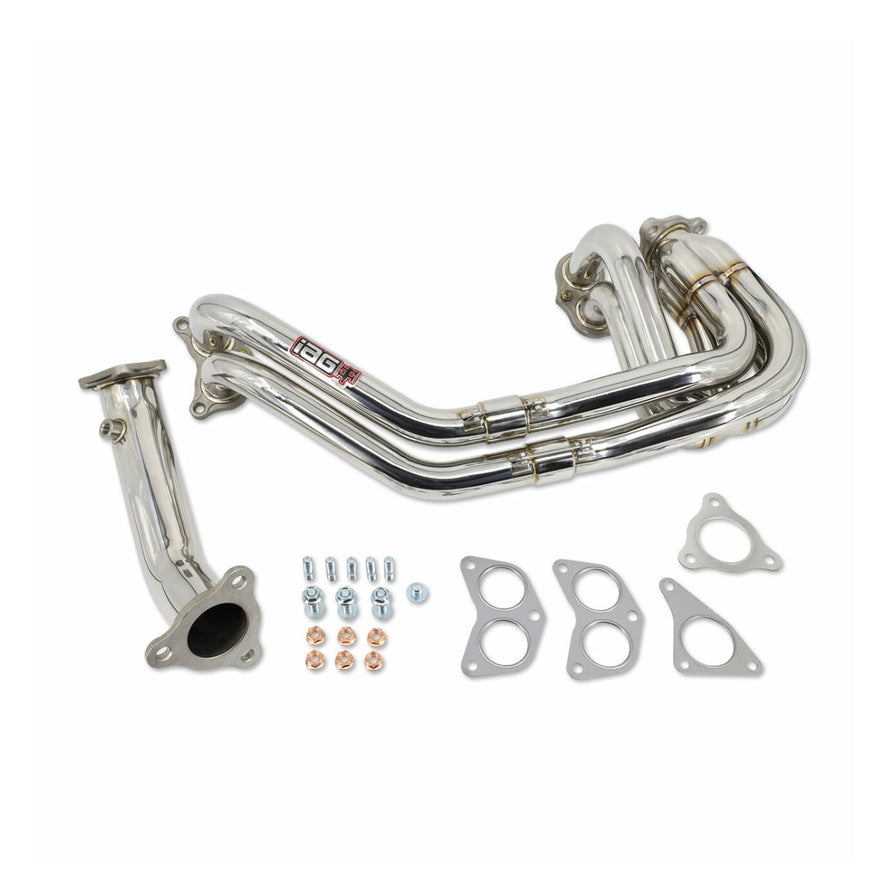 IAG Performance Unequal Length 3-Bolt Header & Uppipe for 02-14 WRX, 04-21 STI, 05-09 LGT, 04-08 FXT