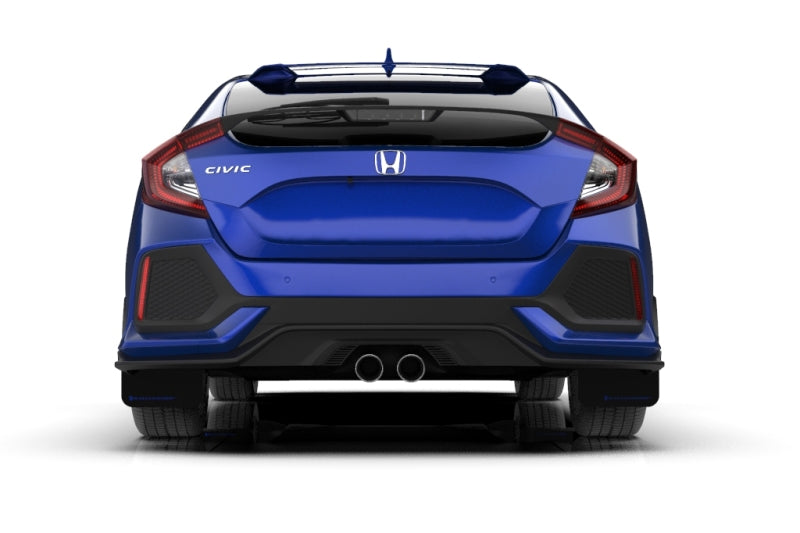 Rally Armor 17-21 Honda Civic EX / EX-L / LX (Hatchback) Black UR Mud Flap Blue Logo