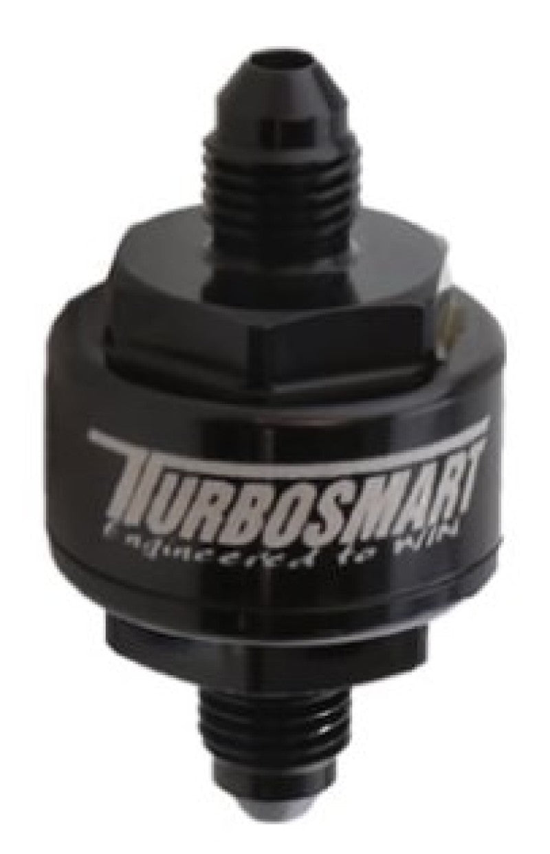 Turbosmart Billet Turbo Oil Feed Filter w/ 44 Micron Pleated Disc AN-3 Male Inlet - Black