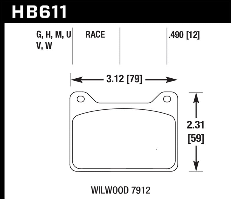 Hawk Wilwood 7912 DTC-30 Race Brake Pads