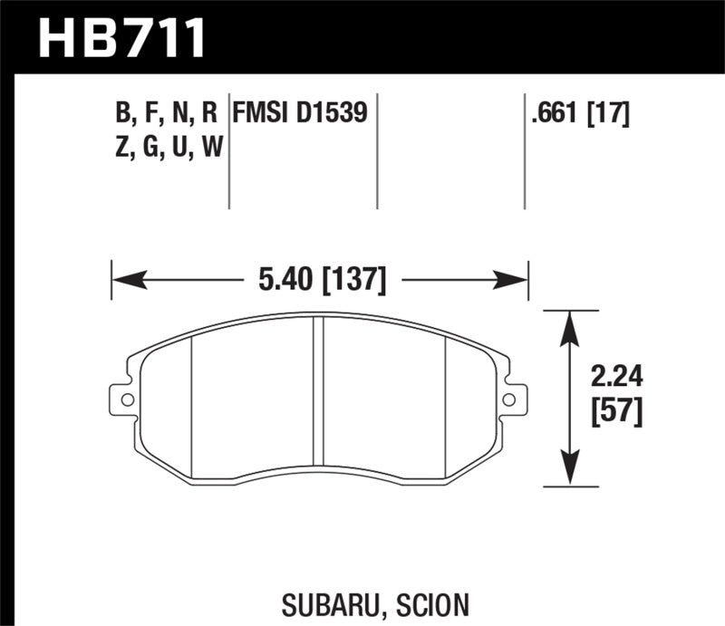 Hawk 13-14 Scion FR-S / 13-14 Subaru BRZ Base 2dr Coupe HPS 5.0 Front Brake Pads