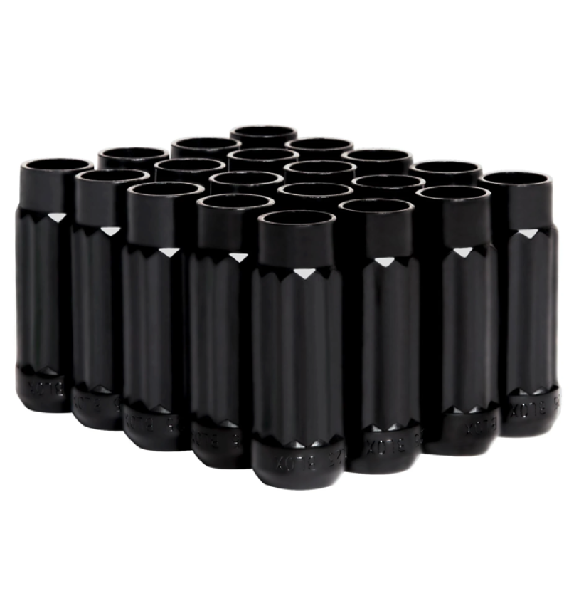 BLOX Racing 12-Sided P17 Tuner Lug Nuts 12x1.25 - Black Steel - Set of 20