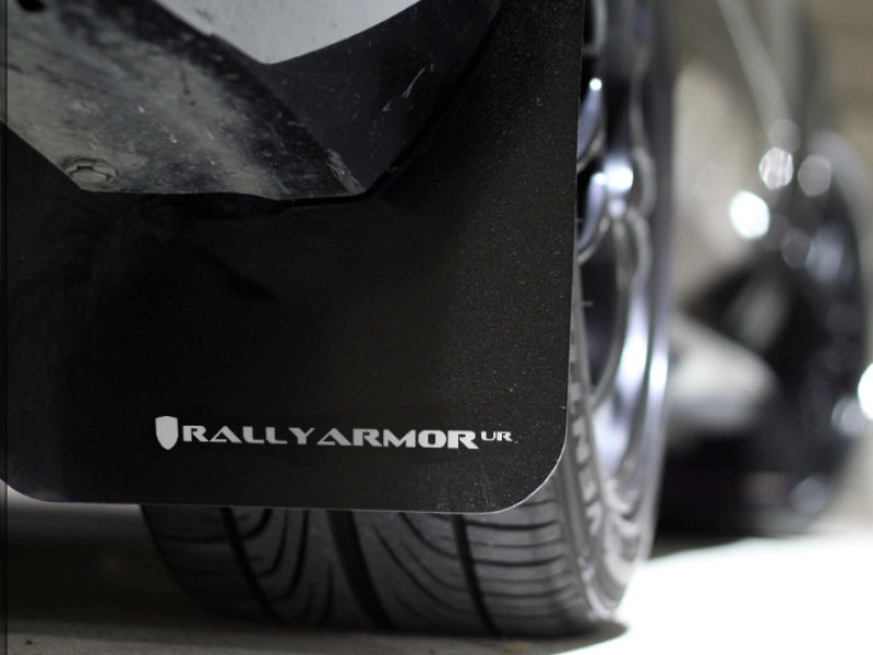 Rally Armor 08-10 Subaru WRX (Hatch & Sedan) / 08-11 Subaru 2.5i Black UR Mud Flap w/ White Logo