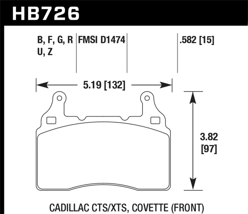 Hawk 2014 Chevrolet Corvette HPS 5.0 Front Brake Pads
