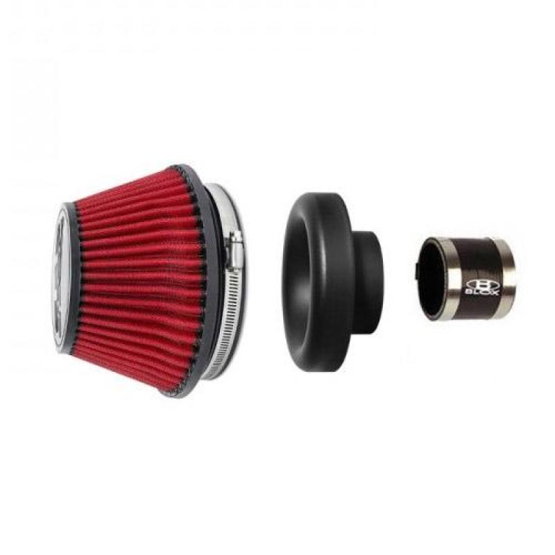 BLOX Racing Shorty Performance 5in Air Filter w/4in Velocity Stack and Coupler Kit