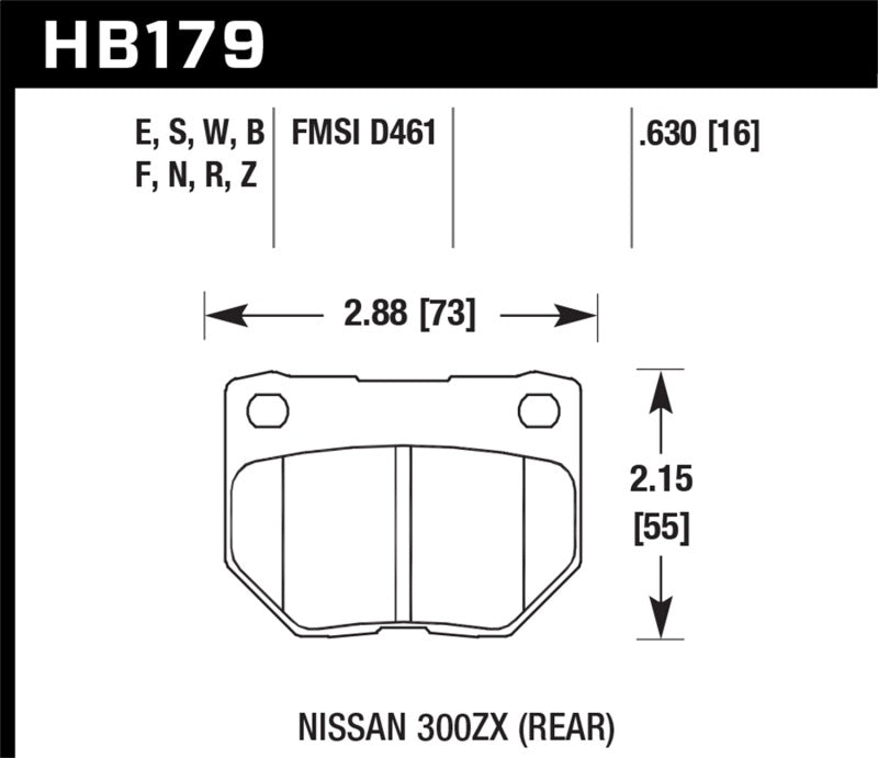 Hawk 2/1989-1996 Nissan 300ZX Base (Excl. Turbo) HPS 5.0 Rear Brake Pads
