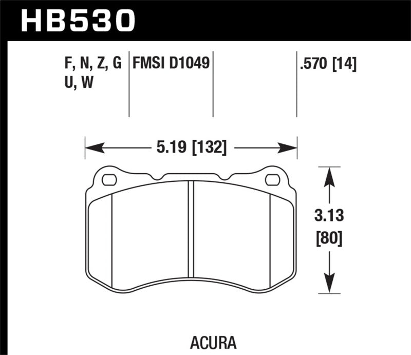 Hawk 07-08 Acura TL 3.5L / 04-08 TL 3.2L Type S HPS Street Front Brake Pads